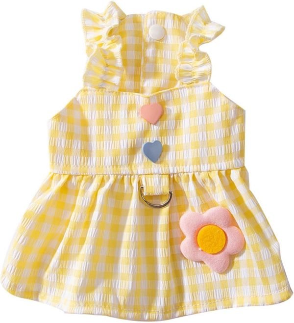 71CRjMOygoL._AC_SL1500 Dog Dress Soft Breathable Puppy Dresses Elegant Princess Lace Floral Pet Dress with Sunflower for Small Dog