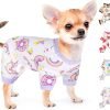 71E3NQzj84L._AC_SL1500 Pet Clothes Puppy Clothes for Small Dogs Boy Girl - Soft Stretch Dog Pajamas Dog Jumpsuit Cute Avocado Pattern Dog Pjs Shirts Dog Outfits Onesies for Chihuahua Yorkshire Teacup Dogs Cat Clothing