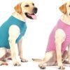 Dog Summer T-Shirts Striped Cotton Vest,Pet Breathable Soft Basic Clothes for Small Medium Larg Boy Girl Dogs,L