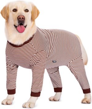 Dog Bodysuit Post Surgery Dog Onesie with Zipper Full Body Dog Pajamas Large Medium Dog Shedding Suit Surgical Suit for Dogs Female/Male Dog Surgery Suit Recovery Suit after Surgery Spay Suit