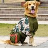 Pet Big Dog Raincoat Camouflage Print Jumpsuit Waterproof Breathable Clothes for Medium Large Dogs Rain Coat Cloak