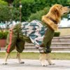 Pet Big Dog Raincoat Camouflage Print Jumpsuit Waterproof Breathable Clothes for Medium Large Dogs Rain Coat Cloak