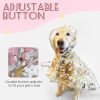 71KSA_B5WKL._AC_SL1500 Dog Raincoat, Clear Flower Dog Rain Jacket, Puppy Dog Raincoats for Small Medium Large Dogs Poncho Raincoat with Hood, Waterproof Rain Coat for Dogs with Harness Hole Portable (Pink,S)