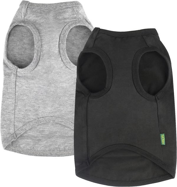 Dog Shirt,Combed Cotton T-Shirts,Soft Cool Boy Girl Tee for Small Dogs Kitty Puppy Chihuahua,Grey Striped S