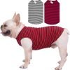 71LwcKFnMkL._AC_SL1500 Dog Shirts Cotton Striped T-Shirts, Breathable Basic Vest for Puppy and Cat, Super Soft Stretchable Doggy Tee Tank Top Sleeveless, Fashion & Cute Color for Boys and Girls (XXL, Rainbow)