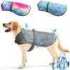 Dog Clothes Summer Cool Down, 3 Layers Special Water Cooling Materials, Reversible, Wet Reveal, Reflective Dog Cooling Vest Dog Coat, Having Dog Harness Hole for Small Medium Large Dog