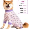 Dog Recovery Suit for Small Medium Large Dogs, Pet Onesie After Surgery Comfort Dog Bodysuit Anti Licking (Small, Purple Bunny)