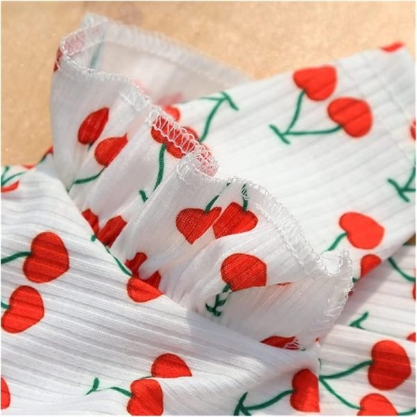 Cherry Skirt Pet Dog Clothes Cute Puppy Dress Puppy Vest T-Shirt Summer Small Medium Dogs Bottoming Shirt Clothing