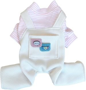 Dog Cartoon Jumpsuit for Small Dog Plaid Shirts Sweater Corduroy Pants Jumpsuit Stylish Puppy Bib Overalls Apparel Boy Girl Dogs