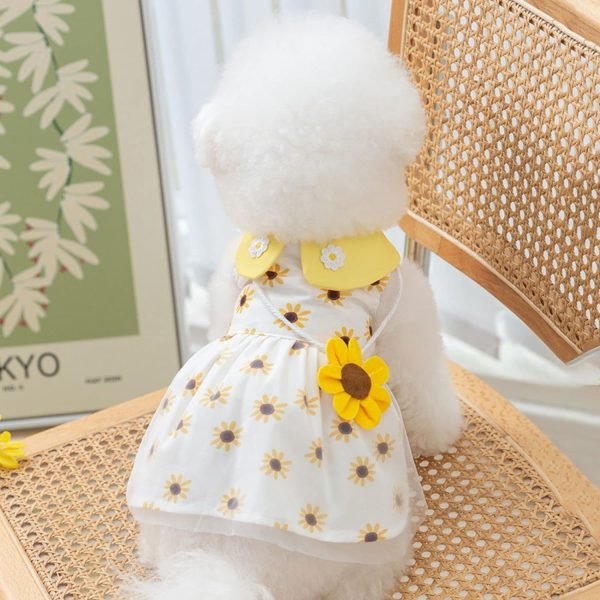 71OviQ9MZuL._AC_SL1500 Dog Dress Soft Breathable Puppy Dresses Elegant Princess Lace Floral Pet Dress with Sunflower for Small Dog
