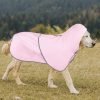 Reflective Dog Raincoat - Waterproof Dog Rain Jacket Hooded Poncho Lightweight Dog Rain Coat with Transparent Cap Brim (Medium, Pink)