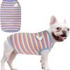Dog T-Shirts 100% Cotton Soft Puppy Clothes Cute Prints Dogs Pocket Shirt for Small Dogs (Small PinkCat)