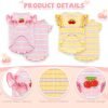 2 Pack Striped Small Dog T Shirt Cute Cherry Girl Dog Clothes for Small Dogs Cats Breathable Soft Cotton Pet Puppy Sleeveless Vest Spring Summer Doggy Outfits（Pink+Yellow,Small）