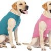 Dog Summer T-Shirts Striped Cotton Vest,Pet Breathable Soft Basic Clothes for Small Medium Larg Boy Girl Dogs,L