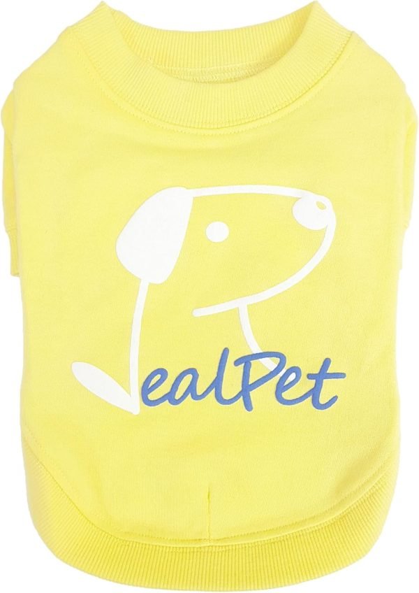 Dog T-Shirt Cotton Puppy Print Logo Soft Breathable Stretchy Simple Pet Apparel for Four Seasons Real Pastel Round Tee Shirt(Aqua, S)