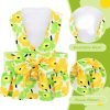 Dog Dresses for Small Dogs Girl Puppy Dresses with Leash Bow Harness Dress for Small Medium Dogs Summer Pet Floral Dresses with D-Ring Female(Yellow S)