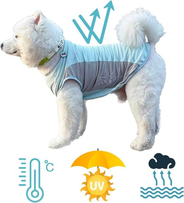 Dog Cooling Vest,Summer Cooling Jackets for Dog,Lightweight Dog Cooling Shirt,Evaporative Microfiber Dog Sun Shirt,Suitable for Medium and Large Dogs Outdoor Walking (Pink, 9XL-55-66 lbs)