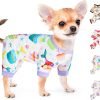 71UEz6EeGLL._AC_SL1500 Pet Clothes Puppy Clothes for Small Dogs Boy Girl - Soft Stretch Dog Pajamas Dog Jumpsuit Cute Avocado Pattern Dog Pjs Shirts Dog Outfits Onesies for Chihuahua Yorkshire Teacup Dogs Cat Clothing