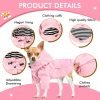 Waterproof Dog Raincoat Jacket with Hood Lightweight Adjustable Drawstring Dog Raincoat Poncho for Small Medium Puppy (Pink, M)