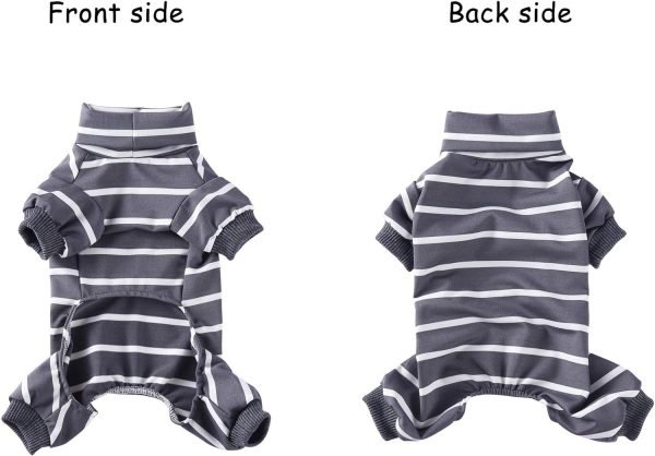 Dog Costumes Four-legged Clothes Turtleneck Color Stripes Shirt Soft Puppy Pajamas Spring Summer Pet Blouse