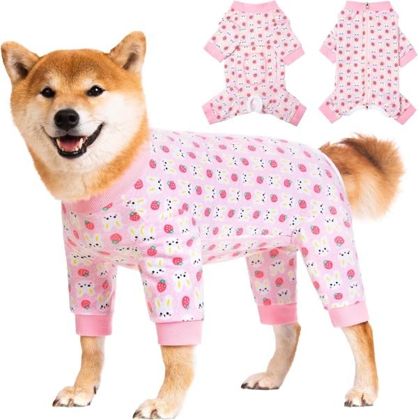 Dog Recovery Suit for Small Medium Large Dogs, Pet Onesie After Surgery Comfort Dog Bodysuit Anti Licking (Small, Purple Bunny)