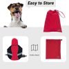 71XL6WwunrL._AC_SL1500 Waterproof Dog Raincoats with Hood for Medium Large Dogs, Poncho with Reflective Strap, Lightweight Jacket with Leash Hole. Red