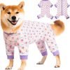 Dog Recovery Suit for Small Medium Large Dogs, Pet Onesie After Surgery Comfort Dog Bodysuit Anti Licking (Small, Purple Bunny)