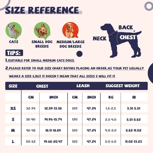 Dog Dress Bowknot Harness Leash Set for Small Dogs Cats Daisy Floral Girl Dog Dresses Cute Puppy Princess Clothes Pet Doggy Outfits Spring Summer Breathable Dresses(Small, Navy Blue)