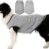 Dog Shirt,Combed Cotton T-Shirts,Soft Cool Boy Girl Tee for Small Dogs Kitty Puppy Chihuahua,Grey Striped S