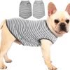 Dog Shirt,Combed Cotton T-Shirts,Soft Cool Boy Girl Tee for Small Dogs Kitty Puppy Chihuahua,Grey Striped S
