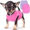 Generic 2 Pack Dog Clothes for Small Dogs Girl Summer Female Dog Shirt Teacup Yorkie Chihuahua Clothes Breathable Lightweight Soft Puppy Clothing Apparel Dog Outfit XXS,Pink,Purple, Rose,Purple