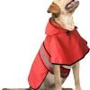 71cpDYq2qHL._AC_SL1500 Waterproof Dog Raincoats - Adjustable Lightweight Pet Rain Coat Dog Slicker Poncho, Safety Dog Raincoats with Reflective Strip and Leash Hole for Small, Medium, Large Dogs (X-Large, RED)