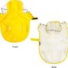 Dog Waterproof Raincoat with Poncho Hoodie, High Reflective Adjustable Yellow Pet Rain Jacket with Leash Hole for Small Medium and Large Dogs (Yellow, XXXX-Large)