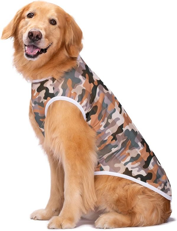 Pet Clothes,Dog Summer T-Shirt Cool Breathable Sunscreen Dog Vest Clothes Outfit Costume for Medium Large Dogs Camouflage 4XL