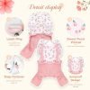 Cute Dog Clothes for Small Dogs Shirts Pajamas Pink Floral Pet Jumpsuit for Girls Boys Puppy Cat Outfits with Harness D Ring Doggy Overalls Clothing for Shih tzu Teacup Chihuahua Maltese