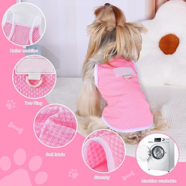 Dog Clothes for Small Dogs Summer Dog Shirt Vest Cute Soft Puppy Clothes Cool Breathable Dog T-Shirt Yorkie Chihuahua Clothes XS~L Pet Clothing Cat Apparel Pink, S