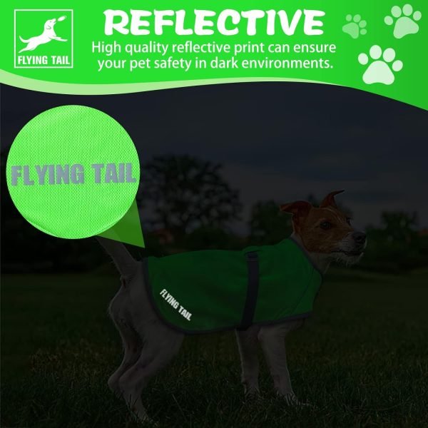 Dog Clothes Summer Cool Down, 3 Layers Special Water Cooling Materials, Reversible, Wet Reveal, Reflective Dog Cooling Vest Dog Coat, Having Dog Harness Hole for Small Medium Large Dog