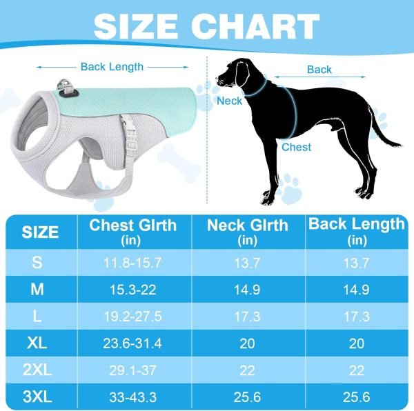 Dog Cooling Vest Dog Harness Cooler Jacket with Portable Water Bottle, for Walking Dog, Outdoor Camping and Hunting Training.(XXL)