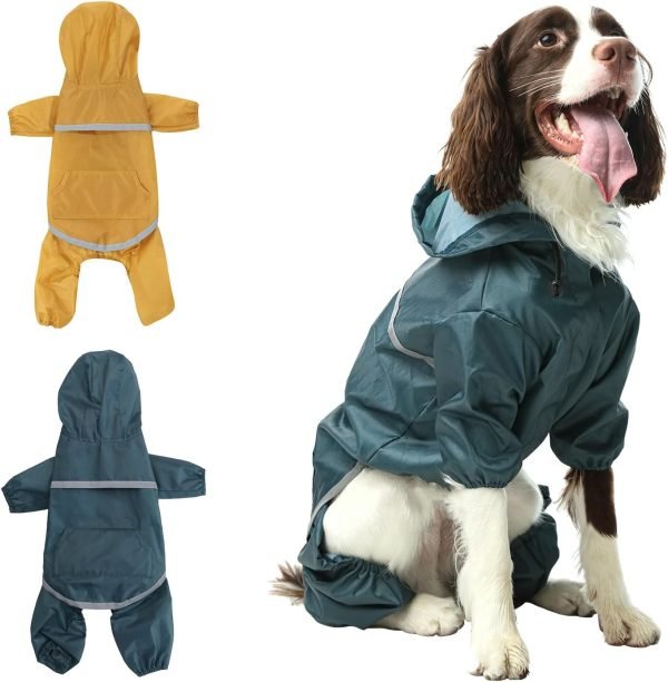 Dog Raincoat Jacket for Small Medium Large Dogs, Raincoat with Hood Poncho Waterproof Puppy Raincoat-Yellow