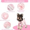 Dog Surgery Recovery Suit Pet Surgical Onesie Long Sleeve After Surgery Wear Pet E-Collar Alternative for Female Male Dog with LegPink Swan/Small