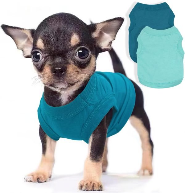 Generic 2 Pack Dog Clothes for Small Dogs Girl Summer Female Dog Shirt Teacup Yorkie Chihuahua Clothes Breathable Lightweight Soft Puppy Clothing Apparel Dog Outfit XXS,Pink,Purple, Rose,Purple