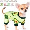 71jtzLkd13L._AC_SL1500 Pet Clothes Puppy Clothes for Small Dogs Boy Girl - Soft Stretch Dog Pajamas Dog Jumpsuit Cute Avocado Pattern Dog Pjs Shirts Dog Outfits Onesies for Chihuahua Yorkshire Teacup Dogs Cat Clothing
