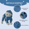 Waterproof Puppy Dog Raincoats with Hood for Small Medium Dogs,Poncho with Reflective Strap, Lightweight Jacket with Leash Hole(M, Blue)
