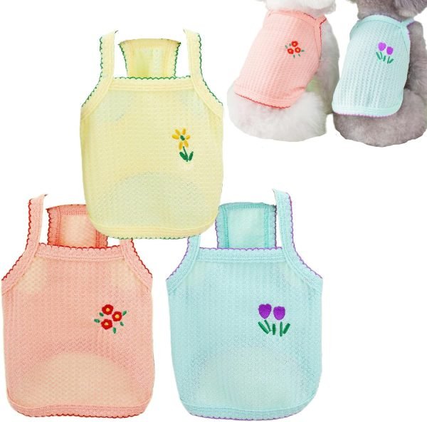 Cooling Dog Vests Set Cute Dog Shirts for Small Medium Stylish Soft Cat Tank Top Blue Red X-Large