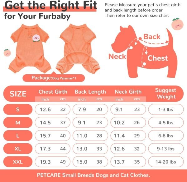 Dog Small Dog Shirt Pjs Soft Cotton Puppy Clothes Cute Spring Summer Dog Clothes for Small Dogs Girl Boy Chihuahua Stretchy Dog Onesies for Small Dogs Cats Jumpsuit Outfits