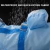 Dog Raincoat, Clear Hooded Raincoat, Portable Waterproof Poncho with Reflective Trim and Storage Bag for Small Dogs, Medium Dogs, Large Dogs. (Small, Clouds-Blue)