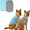 Dog and Cat Shirt in Tech Fabric with Luminous Print, Pet Clothes for Large, Medium, and Small Dogs, 2-Pack of Lightweight Functional t-Shirts