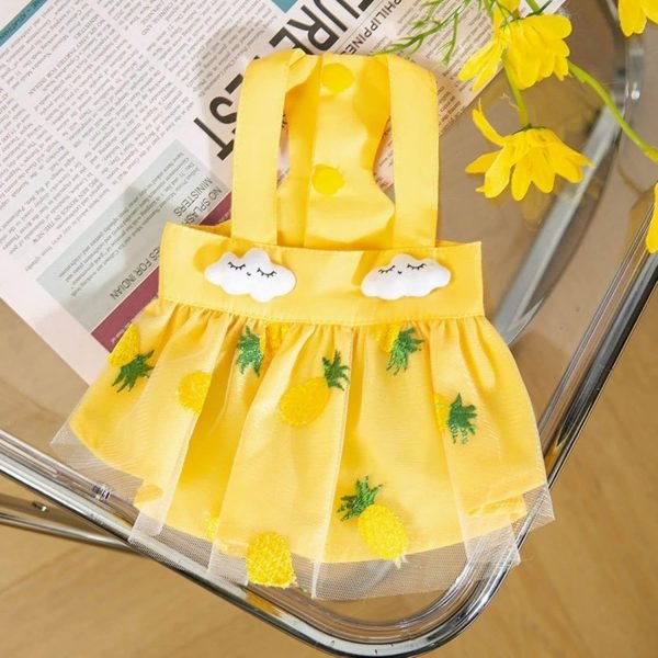 Dog Dresses Yellow Pineapple Small Puppy Dress Spring Summer Girls Lightweight Pet dresses