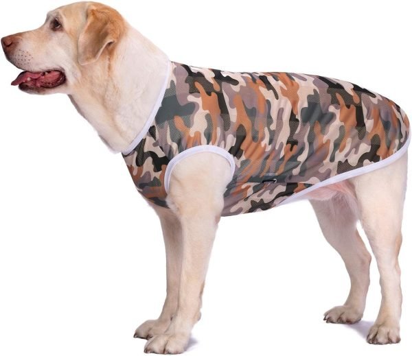 Pet Clothes,Dog Summer T-Shirt Cool Breathable Sunscreen Dog Vest Clothes Outfit Costume for Medium Large Dogs Camouflage 4XL