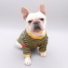 71o9tYIwzgL._AC_SL1500 Striped Dog TShirts for Small Medium Dogs Boy Girl, Spring Summer Dog T Shirt Sweatshirt for French Bulldogs Pugs Chihuahua, Embroidered Hearts On Sleeves(L)